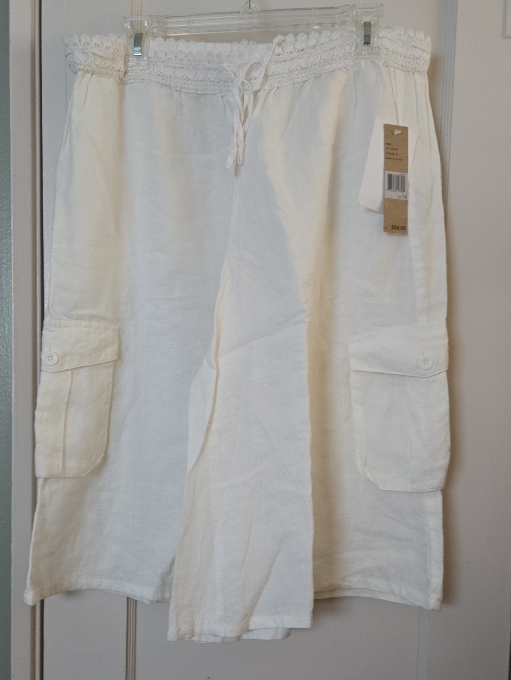 DKNY White Linen Skort Lace Belt